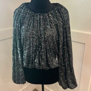 Endless Rose‎ Black Sequin Blouse